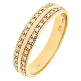 0.2ct Round Diamond Bead Set Anniversary Ring in UK Hallmarked 9ct Yellow Gold